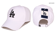 LA Beyaz Siyah Desenli Spor Spor Şapka