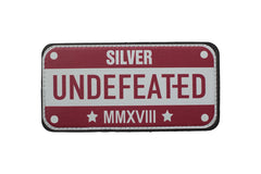 Silver Undefeated Yatay Sticker Logo Patch Modeli