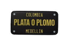 Colombia Plata O Plomo Medellin Yatay Sticker Logo Patch Modeli