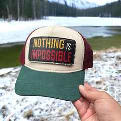 Nothing is Impossible Çıkartmalı Bench Yatay Stickerlı Şapka