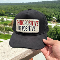 Think Positive Be Positive Çıkartmalı Bench Yatay Stickerlı Şapka