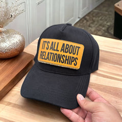 Its All About Relationships Çıkartmalı Bench Yatay Stickerlı Şapka