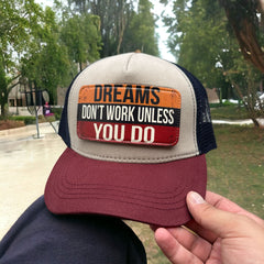 Dreams Dont Work Çıkartmalı Bench Yatay Stickerlı Şapka