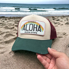Hawai Aloha State Çıkartmalı Bench Yatay Stickerlı Şapka