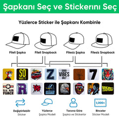 Boş Stickersız 2 Renk Fileli Kare Şapka