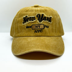 New York Yazılı Eskitme Şapka