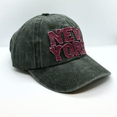 New York Yazılı Eskitme Şapka