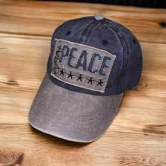 Peace Yazılı Eskitme Şapka