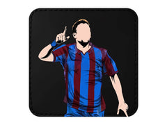 Bordo Mavi Futbolcu Kare Sticker Logo Patch Modeli