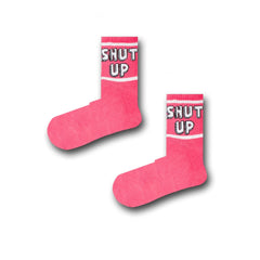 Shut Up Desenli Tenis Çorap - Stickerlı Şapka