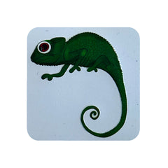 Bukalemun Hayvan Kare Sticker Logo Patch Modeli
