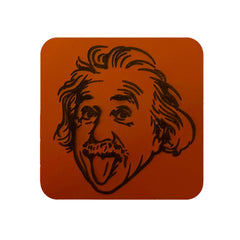 Albert Einstein Kare Sticker Logo Patch Modeli