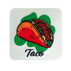Taco Kare Sticker Logo Patch Modeli