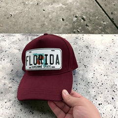 BHS2 Stickerlı Florida Bordo Şapka - Stickerlı Şapka