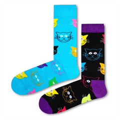 2li Kedi Desenli Soket Çorap Seti - Stickerlı Şapka