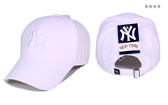 Yankee Desenli Beyaz Spor Şapka - Stickerlı Şapka