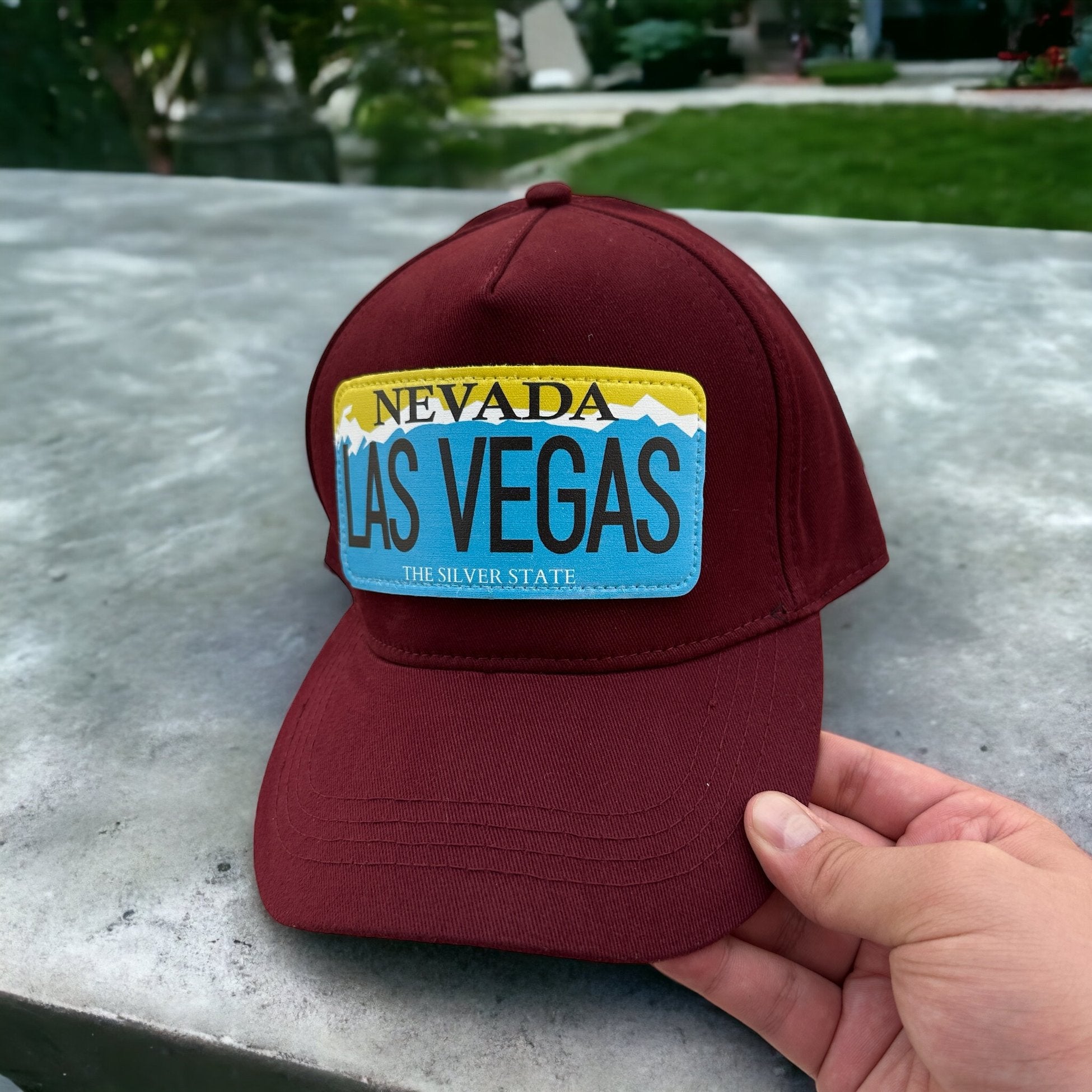 BHS2 Stickerlı Las Vegas Bordo Şapka - Stickerlı Şapka