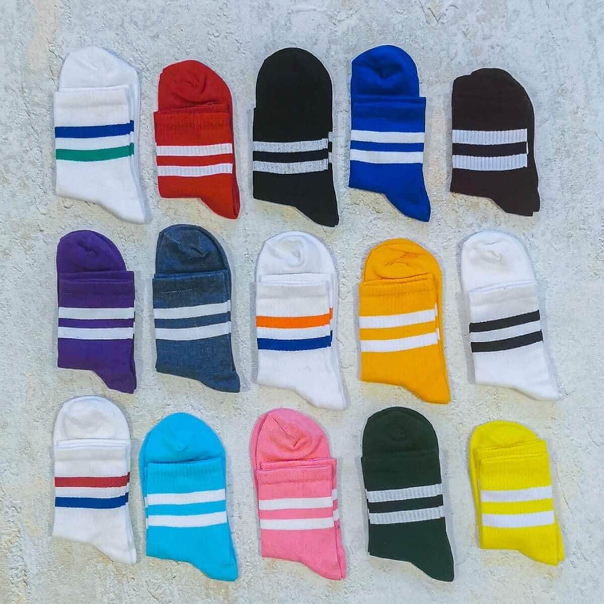 15'li Spor Tenis Spor Çorap Seti - Stickerlı Şapka