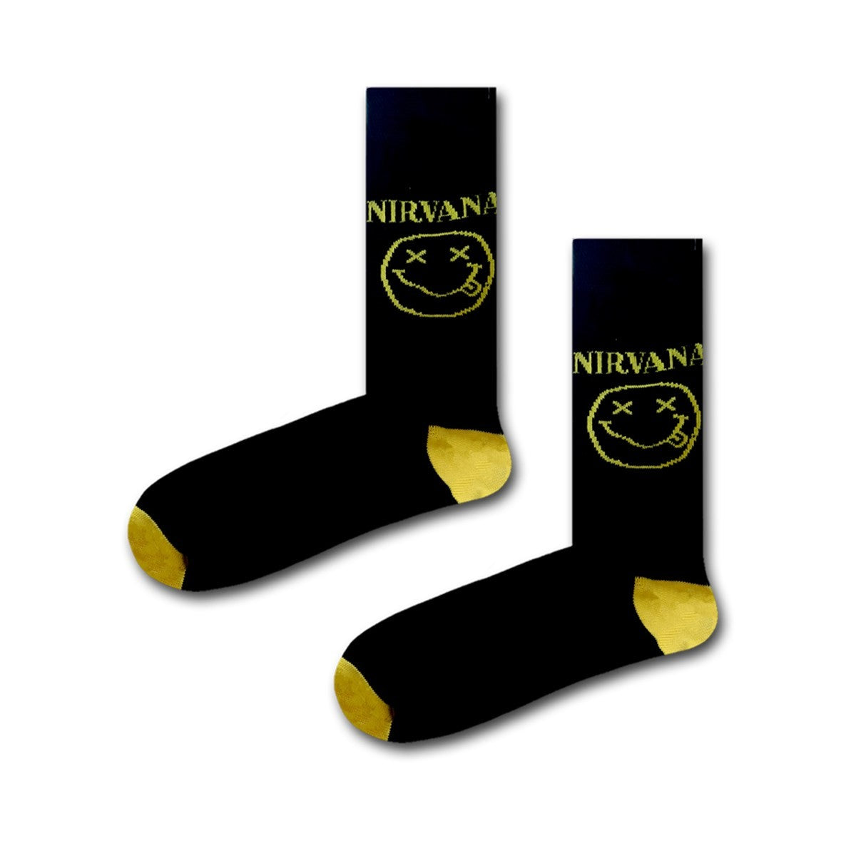 Nirvana Desenli Soket Çorap - Stickerlı Şapka