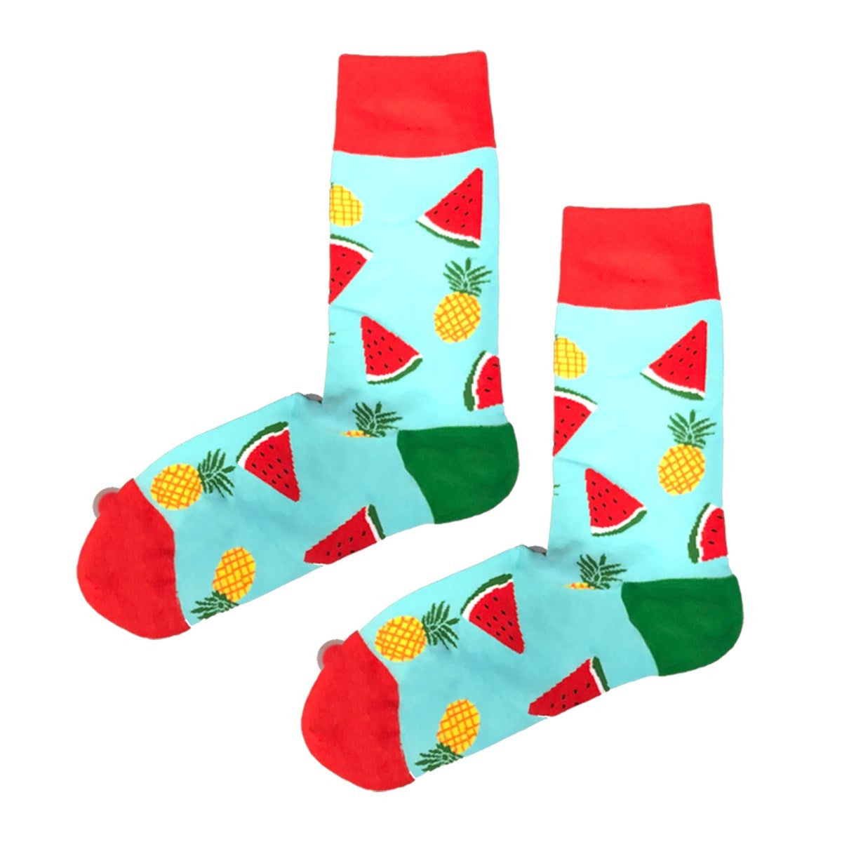 Karpuz Ananas Desenli Soket Çorap - Stickerlı Şapka