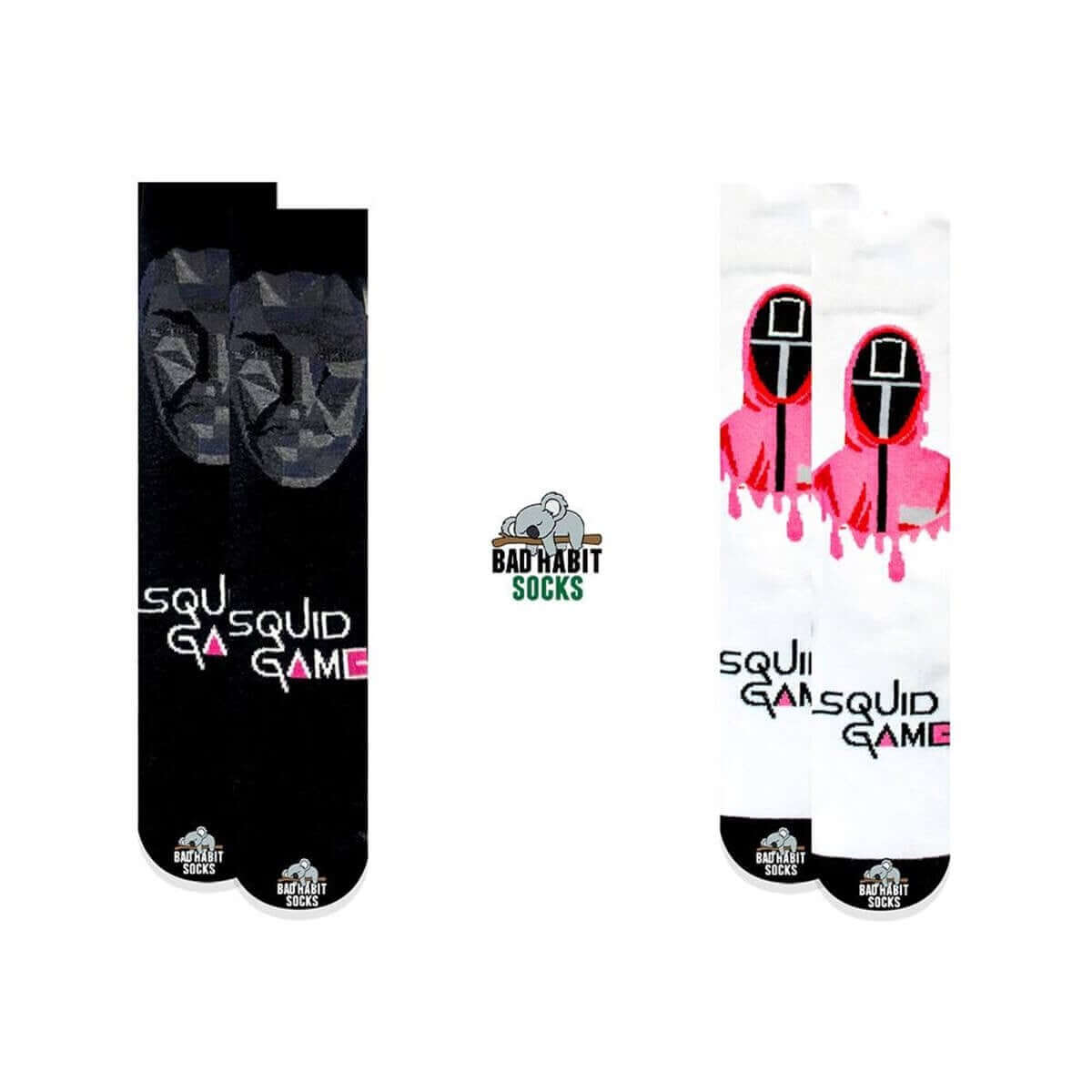 2'li Squid Game Soket Çorap Seti - Stickerlı Şapka