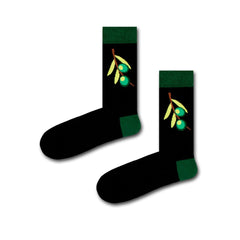 Zeytin Dalı Desenli Soket Çorap - Stickerlı Şapka