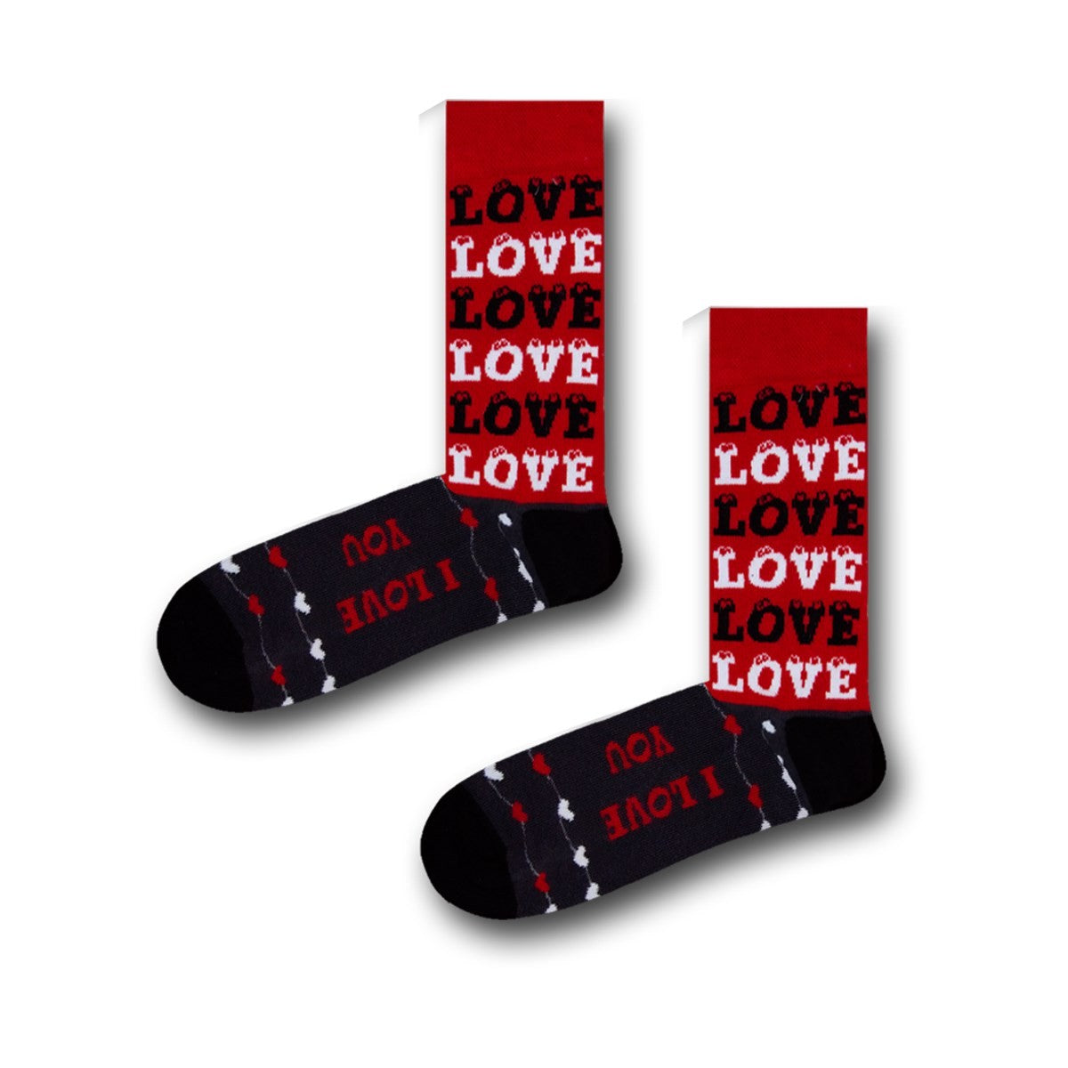 Love Desenli Soket Çorap - Stickerlı Şapka